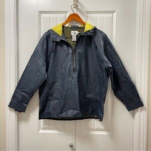 Vintage Streetwear Calvin Klein Jeans 1/2 Zip Pullover Raincoat Navy Black - M